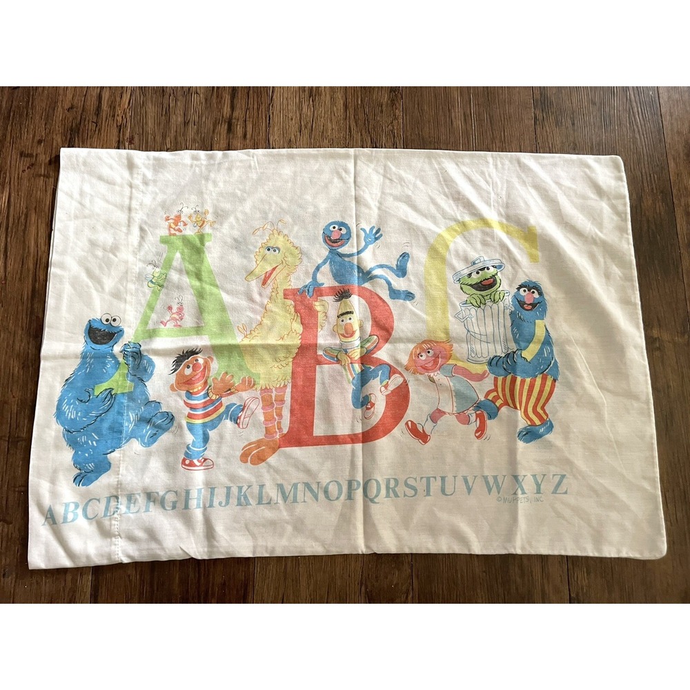Sesame Street Pillow Case  19" x 29" Standard Size 1‎ -ABC LETTERS
